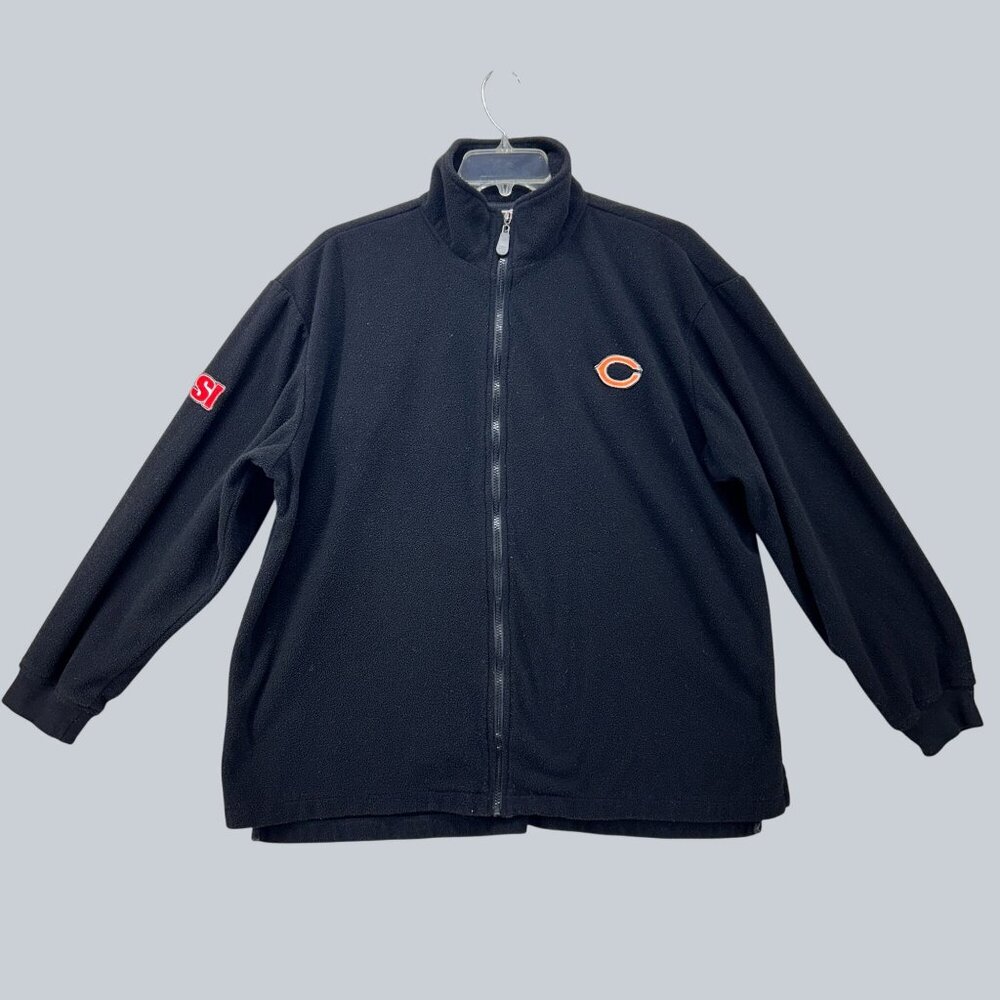 NFL Chicago Bears Black Fleece Full Zip Jacket XL SI Logo Mens Outerwear